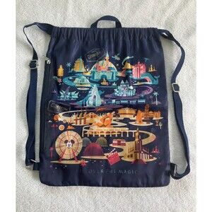 Disney Disneyland Resort Discover the Magic Drawstring Backpack Bag USED READ